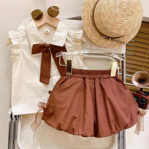 宁悠1岁半宝宝衣服女童夏天衣服女童夏装套装2024新款短袖休闲宝宝衣 3891绿色套装 90码