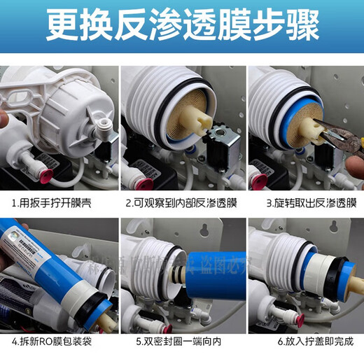 霖乐源通用沁园KRT3820/3800/2800/3890净水机反渗透RO膜全套 第一级*插口PP棉一支