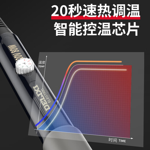Delixi constant temperature electric soldering iron household set electric Luo iron adjustable temperature electric welding pen soldering gun repair welding iron 60W intelligent temperature adjustment long-life soldering tip heating core standard
