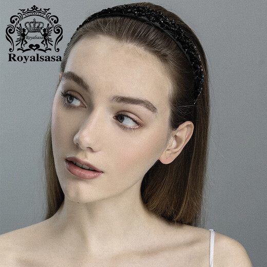 Royal sasa皇家莎莎发饰发窟复古头箍仿水晶宽边发箍压发卡子头饰成人