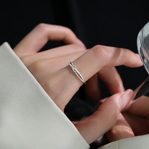 Core luxury 999 sterling silver ring ring for women, versatile pure silver open ring, niche light luxury ring, index finger ring, birthday gift, star ring