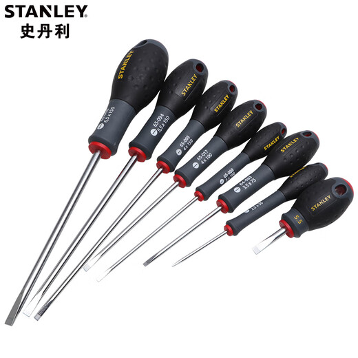 史丹利（STANLEY）法国进口三色柄平行一字螺丝刀电工专用平口起子改锥接线工具 3.5x75MM 64-983-14