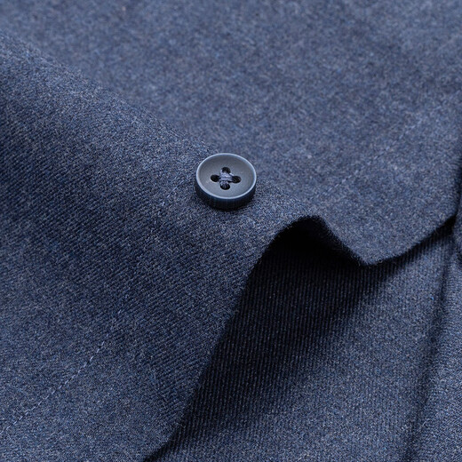 Shanshan pure cotton brushed shirt men's long-sleeved business casual young and middle-aged cotton solid color shirt men dark blue 42