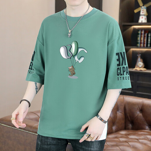 Mr. Jones Teen Camiseta de manga corta Summer's Summer's Flowing Top 2025 Top 2025 Nuevo estilo Junior y Senior High School mangas T9717 White 2XL