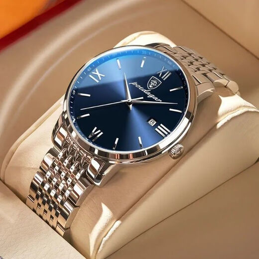 Casollen Yageer Watch Swiss Water Calendar Luminoso Business Business Men a Mass's Fashionable Generoso Simple Pareja Mira Automático 826 Silver Shell White Surface Versión fuerte