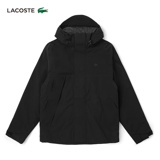 LACOSTE French crocodile men's autumn and winter easy-to-wear trendy casual hooded jacket for men | BH2513 031/black M 52L 180