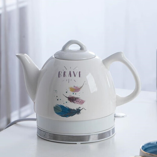 Ceruige Jingdezhen ceramic electric kettle automatic power-off porcelain kettle household anti-dry burning small tea kettle D model 1.0L