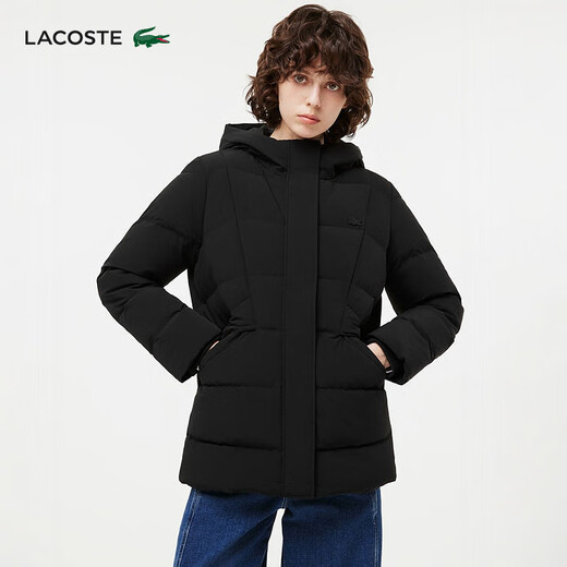 LACOSTE French crocodile women's fashion casual solid color versatile goose down jacket | BF0707 031/black M 38 /165