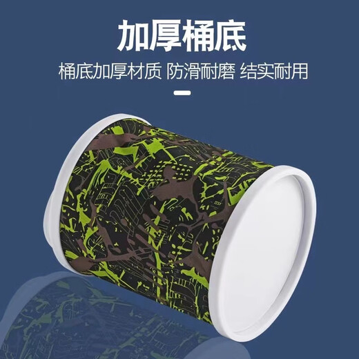 
ZOCI Bucket Retractable Outdoor Multifunctional Fishing Bucket Portable Rope Punch Bucket Oxford Cloth Thickened Car Washing Fish Bucket 14*14cm Undefense Jumping Net Without Cordless
