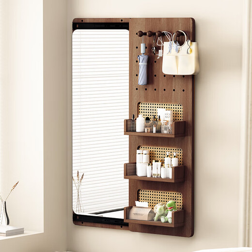 Jiayi full-length mirror rattan push-pull hidden makeup mirror home bedroom entrance dressing mirror