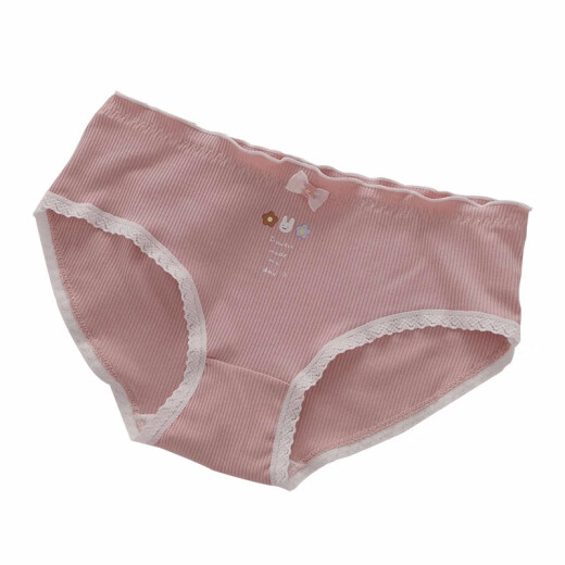 Modal 5 pairs of girls' underwear, girls' mid-waist underwear, female triangle students, cute ladies' pants, junior high school students' crotch, pure cotton L small flower rabbit 5 pack