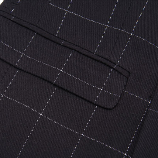 HAIPAIHAOYU Suit Set Men's Business Suit Double Breasted Black Plaid Gentleman's Suit 9922 Black Plaid M 170/92A