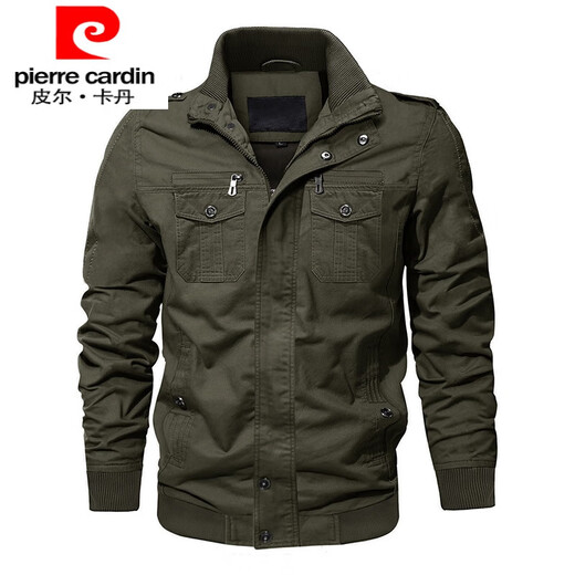 Pierre Cardin Men's German Cónsul Work Jacket Jacket Pilot Jacket Men's Worly World World Military Fan Tactical Jacket 9903 Ejército Green (Estilo delgado) L 115-135Jin [Jin equivale a 0.5 kg] sugerencias