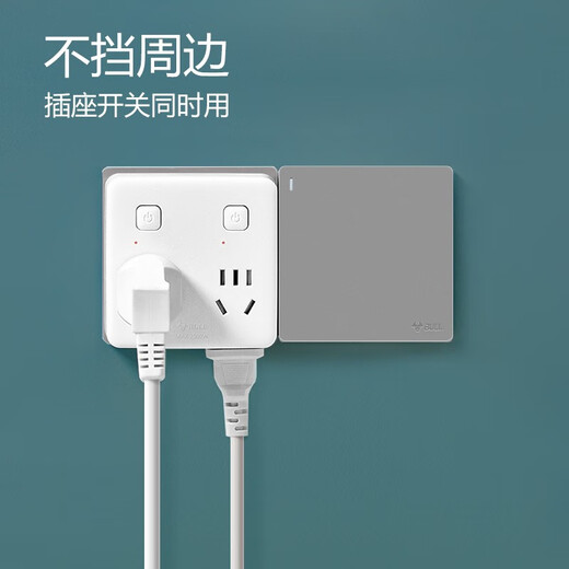 BULL plug strip/socket/one-turn multi-function socket/suitable for type 86 wall socket/suitable for bedroom and kitchen type 86 one-turn four-point control socket GN-93223
