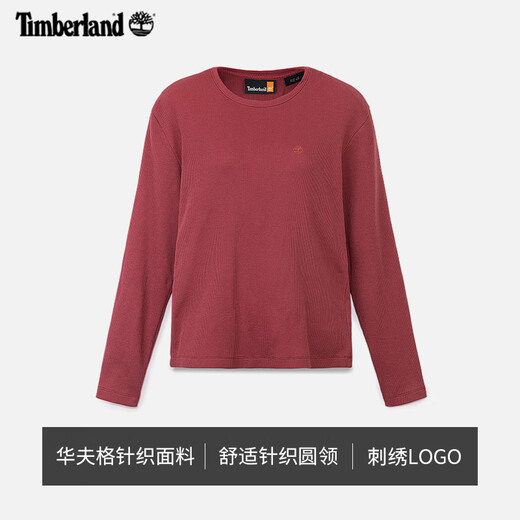 T-shirt à manches longues pour femmes officielles de Timberland 24 Automne et hiver Nouveau extérieur confortable confortable A6187 A6187EFU / Sauce Red XS