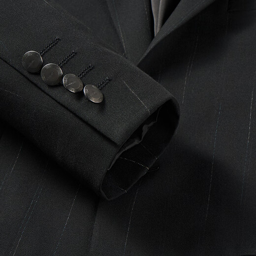 Qipai Men's Suit Suit Spring and Summer New Business Gentleman Contrast Color Striped Suit Shopping Mall Black B46