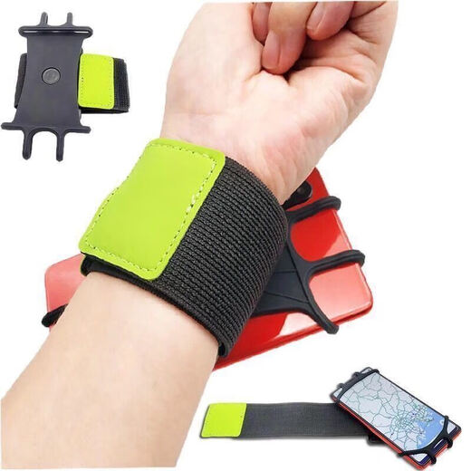 Budi arm mobile phone holder for driving mobile phone holder with strap to wear mobile phone case tied to the wrist, running arm bag to hold mobile phone, elegant black wrist style, worn on the wrist I17