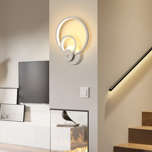 Pinju bedside lamp background wall modern simple personalized creative corridor LED bedroom decoration wall light DP1888 DP1105-200 neutral light LED (white)