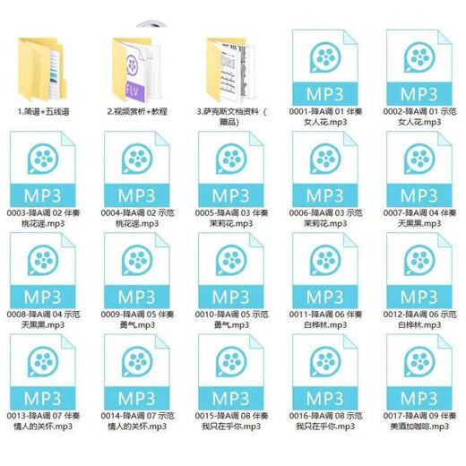 Saxophone accompaniment USB drive demonstration + simple score + teaching video 684 high pitch E-down in the USB drive classic popular 16GB Saxophone accompaniment USB drive standard