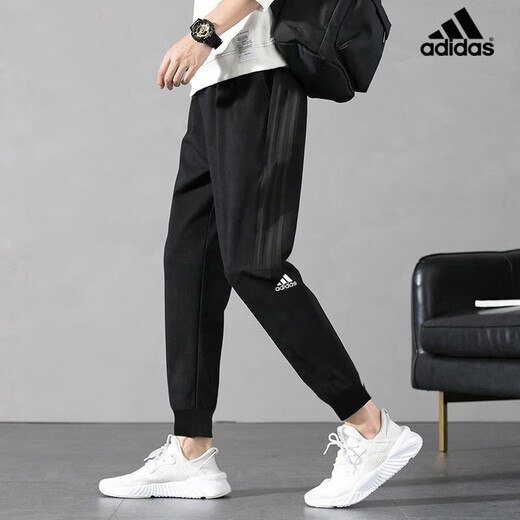 Adidas Hosen für Männer echte 2025 Frühlingssporthosen für Hosen bequemer lässiges loser Fitnesshosen für Männer IA8181/adida Streifen/Close l
