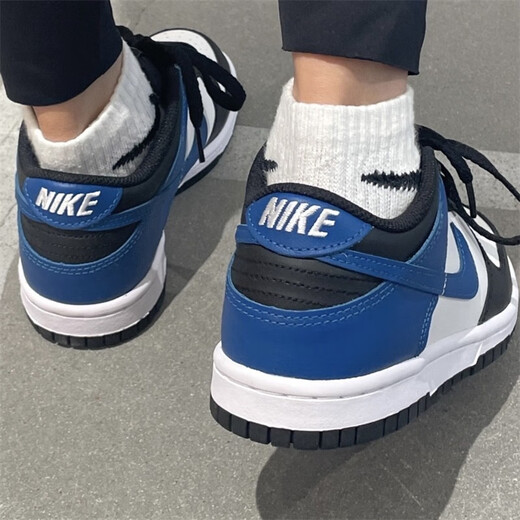 Nike (Nike) Dunk Low Salmon Toe GS Low Top Retro Retro non-glisser-USE-RÉSISTANT CASSORATION CASSORATION DH9765-104 BLUE BLACK ET BLANC 38