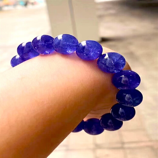 Fengxi Natural Faceted Tanzanite Bracelet Women's Tanzanite Sapphire Bracelet Pendant Necklace Blue Crystal Round Jewelry Boutique 8mm with Certificate