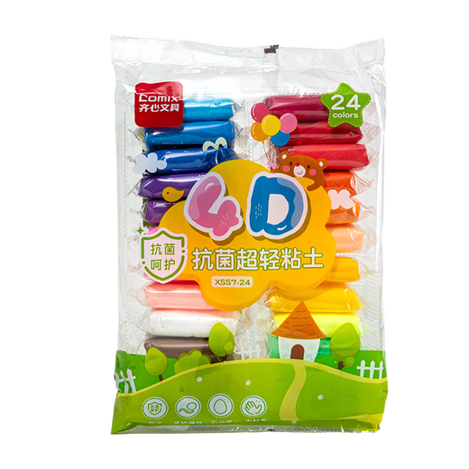 Comix Antibacterial Ultra-Light Clay 24 Colors Colored Clay Plasticine Children's Day Toy Children's Day Gift Art Handmade DIY Toys XSS7-24
