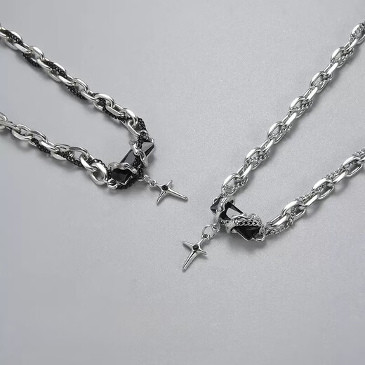 BJYL necklace men's trendy hip-hop style boys' clavicle chain simple versatile pendant men's titanium steel sweatshirt accessories chain