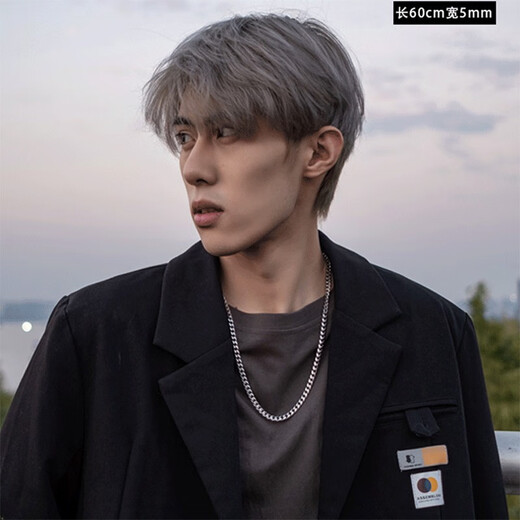 Qi Xiaomi titanium steel Cuban necklace men's Korean style trendy hip-hop men's clavicle chain European and American domineering men and women versatile gift for boyfriend