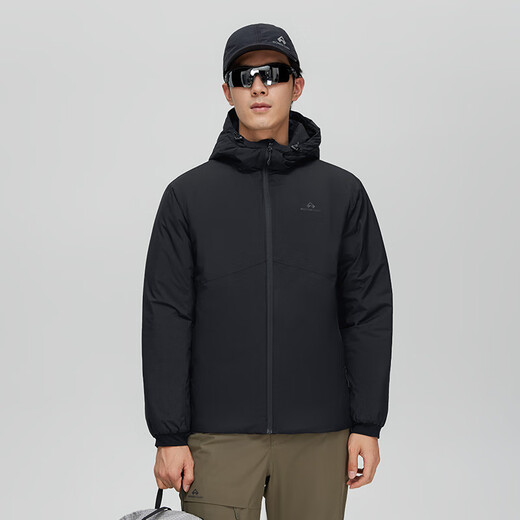 拓路者（Pioneer Camp）3M新雪丽棉男连帽棉服户外防风休闲外套厚款棉衣冬季保暖男士棉袄 黑色 2XL