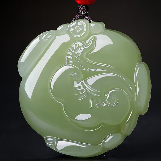 Impression Eyes New Year Gift Hetian Jade Pendant Pixiu Pendant Light Sapphire Double-sided Carving of the Auspicious Beast Pixiu Jade Pendant