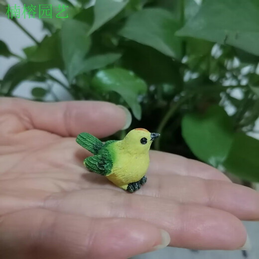 Phoebe gardening micro-landscape ornaments bird resin crafts cute simulated bird's nest gardening bonsai decorative bird eggs small green bird
