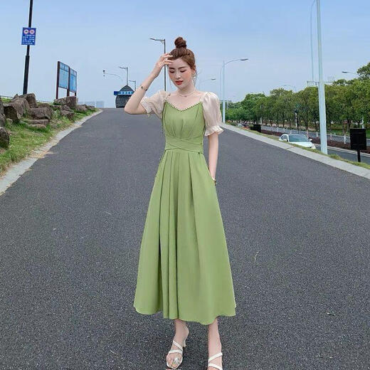 Lpox-Kleid Sommer Frauen 2025 neues Kleid mit kurzärärmern