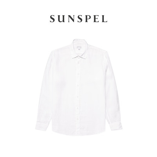 SUNSPEL men's ultra-fine linen long-sleeved shirt lightweight breathable casual commuting spring and summer white M