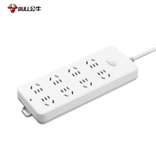 Bull (BULL) overload protection socket strip strip strip strip strip strip drag strip new national standard 8-bit master control full length 5 meters super power protection GN-217