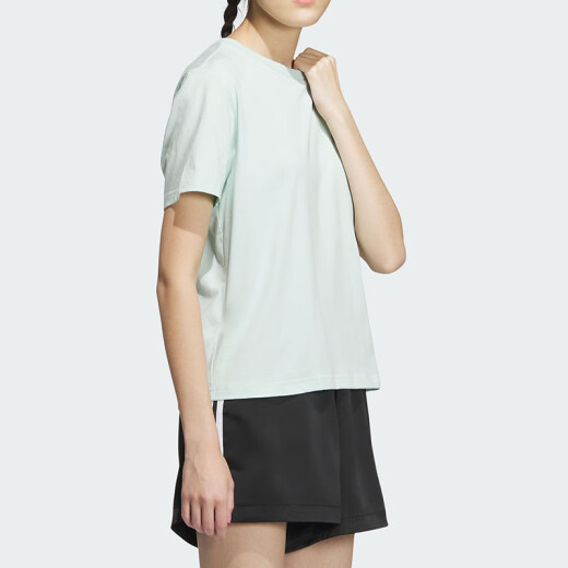 阿迪达斯NEO短袖女装2025夏季健身训练运动服休闲透气圆领T恤半袖 IP3879绿色 M 推荐110-120斤