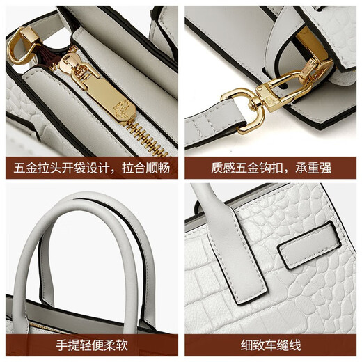 Zooler (Zooler) Bag Damenbeutel Krokodilmuster KOKENLAYSHOTKENDERACHT BAG Frauenhandtasche Frauen Crossbody Bag Leichte Luxus -Frauentasche Chinesische Valentinstagsgeschenk [Kokosmilch weiß] Geburtstagsgeschenk