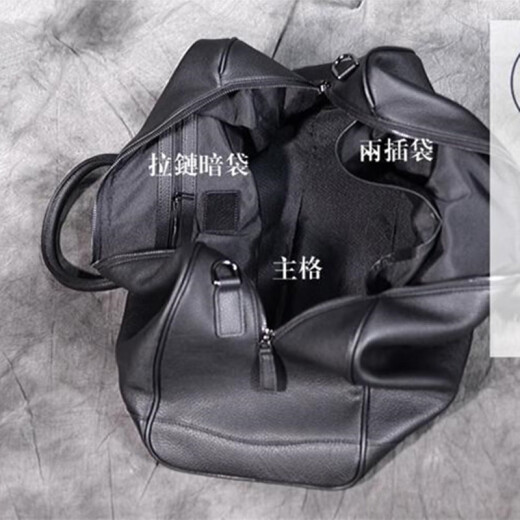 ANDSEEYOU品牌 旅行包男 商务出差行李袋头层牛皮手拎背包真皮大容量手提包 黑色摔纹牛皮