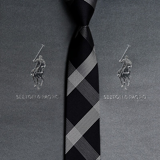 Seton Paul Kinne Herren formelle Kleidung Business Black Striped Silk Casual Hand-Punch-Anzug Shirt High-End-Brand-Geschenkbox Plaid Black-P722 Hand-Punch-Stil