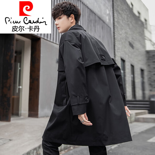Мужской плащ цвета хаки Pierre Cardin, новинка 2025 года, свободный повседневный мужской плащ средней длины для весны и осени FY2161 цвета хаки M 90-110Jin Jin равен 0,5 кг