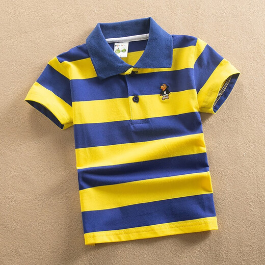 Ropa para niños Camiseta de manga corta Camiseta de verano para niños Camiseta de polo de rayas de solapa de solapa para niños nuevos de manga media