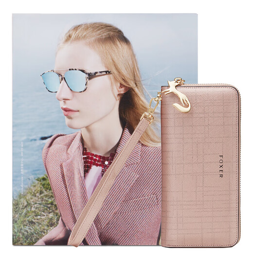 
Golden Fox (FOXER) cowhide women's wallet large capacity long card bag money ticket clip clutch coin wallet light luxury girlfriend birthday gift