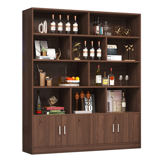 Shousheng red wine cabinet display cabinet living room partition display rack wine rack tea household wine cabinet floor cabinet display tobacco cabinet container recommended wilderness oak color丨four doors丨140*180