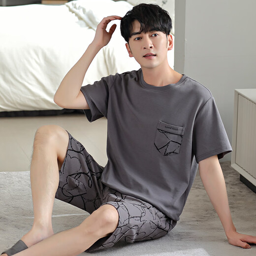 莫代尔睡衣男2025夏季新款棉简约轻奢感纯色凉感可外穿家居服套装 ZY9764 男-XXXL
