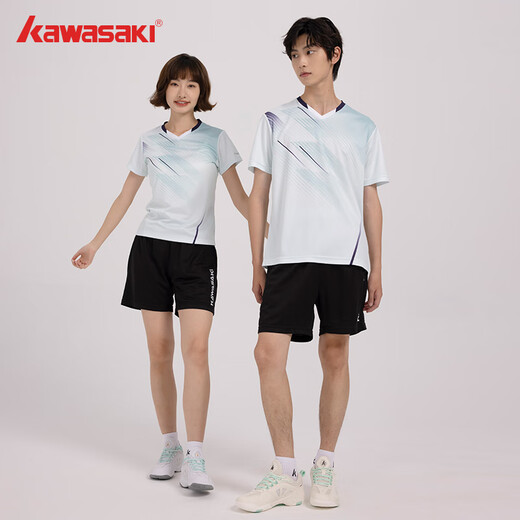 Kawasaki Kawasaki Badminton Uniform für Frauen professionelle Sportarten V-Ausschnitt Kurzärmel + Shorts Anzug B2813 Matcha Green L.