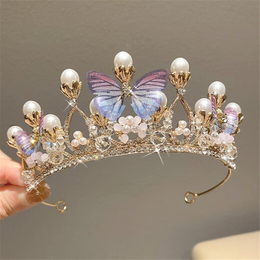 Chimera (CHIMERA) butterfly beaded crown headband children girls princess performance headband headdress birthday gift girl