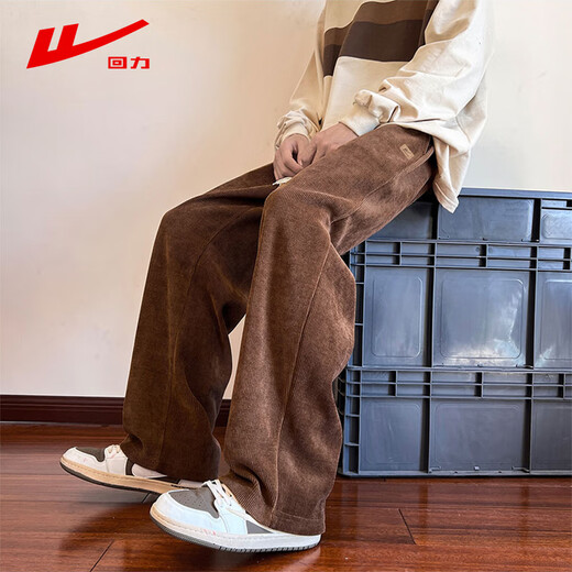 Pull back corduroy pants men's spring and autumn new loose straight wide-leg sports casual pants Dadi XL