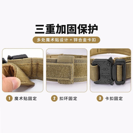 Front dog collar large dog tactical collar golden retriever German Shepherd Labrador dog collar metal buckle tactical collar (M size)