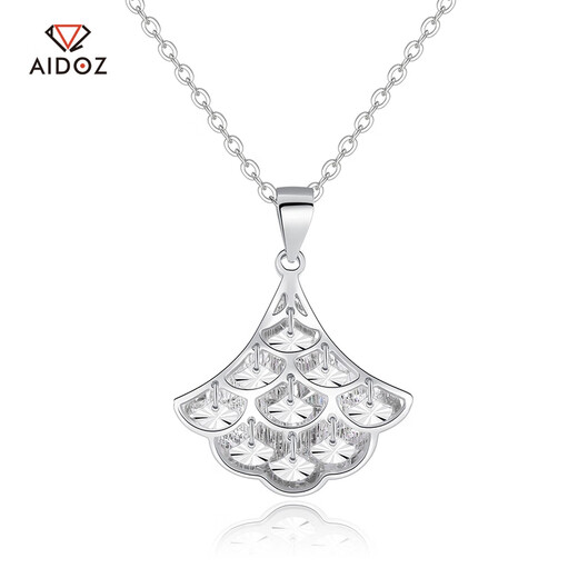 Aido Diamond pt950 platinum pendant for women platinum fan-shaped small skirt pendant pendant colorful craft small size 1.7-1.9 grams + delivery silver chain