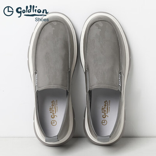 Chaussures masculines Goldlion Summer Nouvelles chaussures en toile pour pied pour les chaussures décontractées pour hommes respirants pour les hommes, les chaussures de conduite légère des hommes gris 40